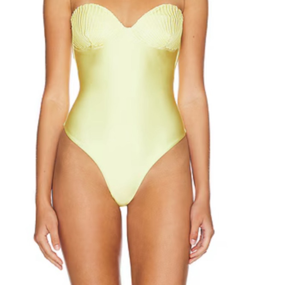 Baobab Collection Yellow One-Piece Swimsuit with Strapless Design